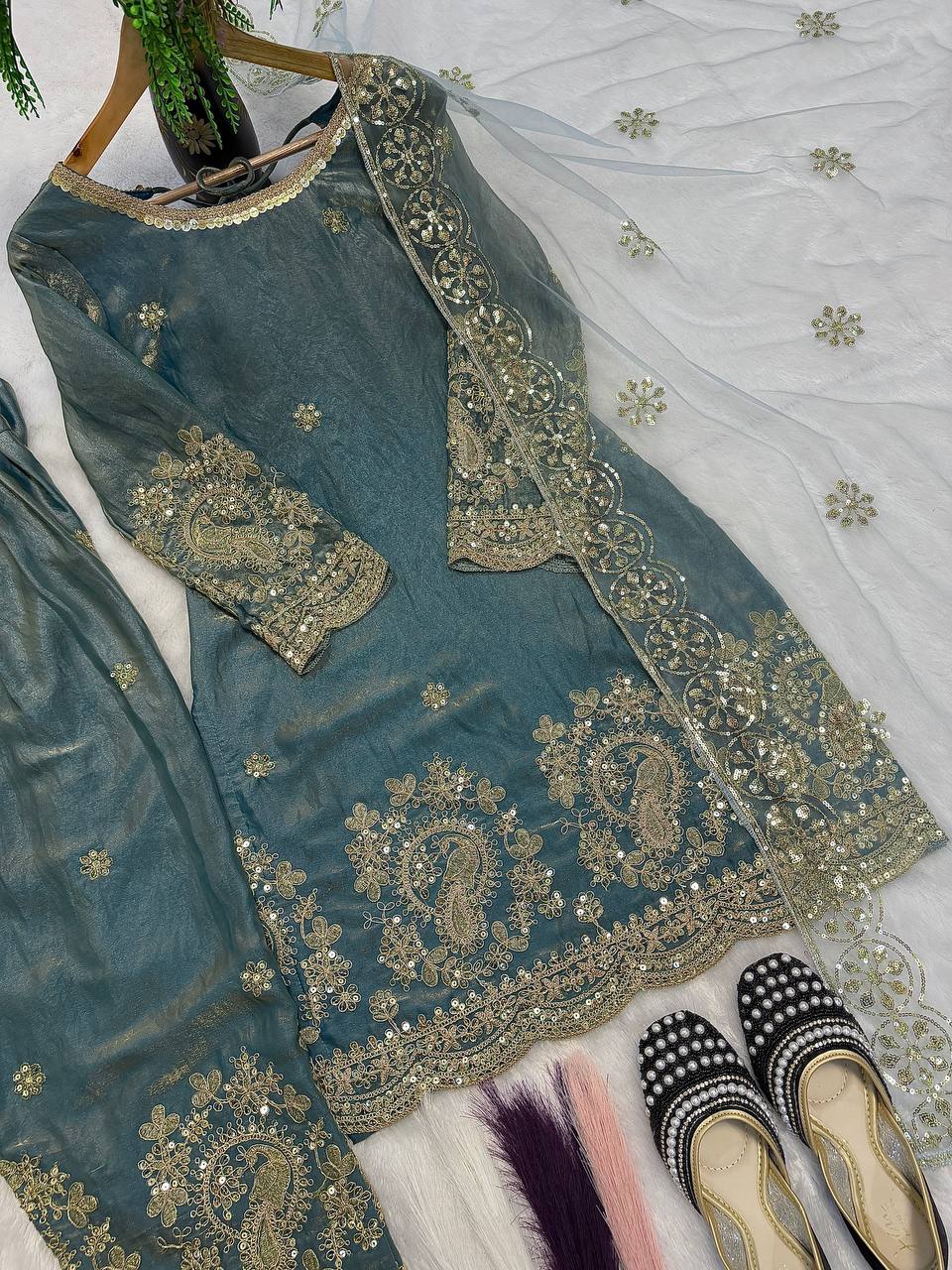 Neo-Classic Sage Couture Salwar Suit